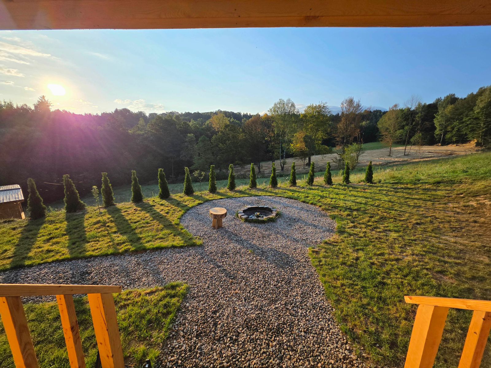 Sunset view from the terrace, perfect for long summer evenings